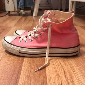 Neon Pink High Top Converse